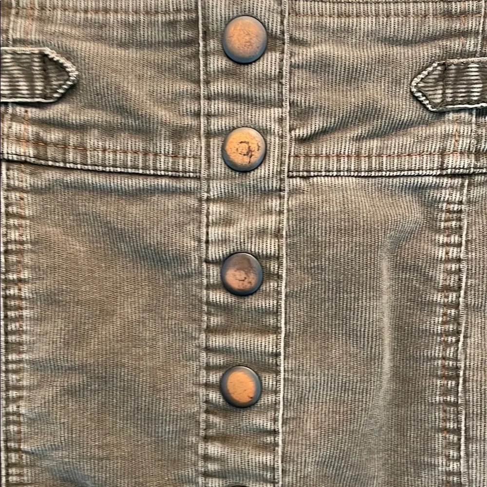 Vintage GAP Brown Corduroy Snap Front Mini Skirt Size 4 - Picture 4 of 7